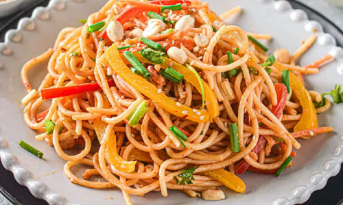 Thai Peanut Noodles with vegetables