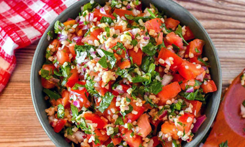 Fresh Tabbouleh salad in a dish