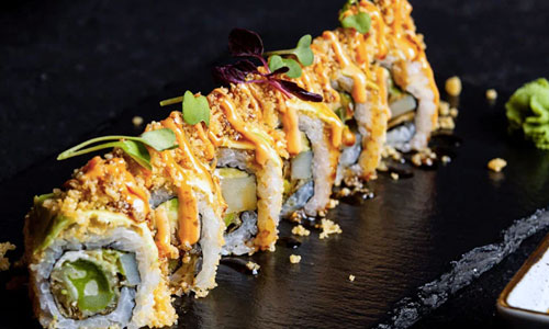 Vegetable Tempura Roll pieces