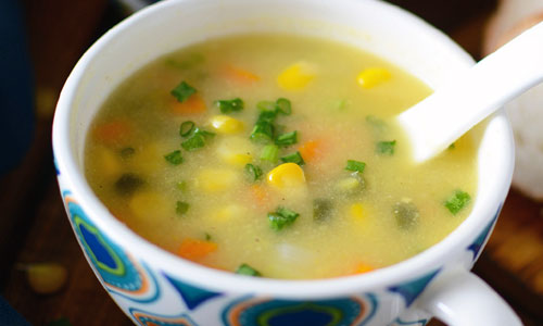 Bowl of hot Sweet Corn Soup